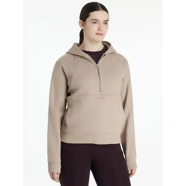 Lemieux Henrietta Half Zip Hoodie Almond Almond UK 6 Hoodies
