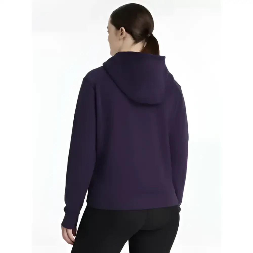 A deep purple lemieux henrietta half zip hoodie juniper with long sleeves, ribbed cuffs, and a relaxed fit