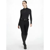 Black lemieux heyden lightweight base layer with long sleeves high collar and zipper front for riding comfort