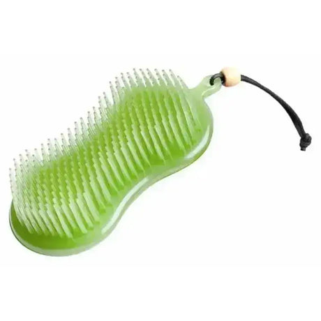 Lemiuex hippo brush green translucent plastic pet grooming brush with curved handle and dense bristles perfect two-in-one grooming