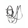 Black leather double bridle with silver hardware and rhinestone browband from lemieux hobby horse collection