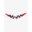 A lemieux hobby horse flower sash red with festive red white and green floral garland and satin ribbon ends
