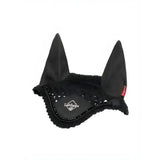 Black lemieux hobby horse fly hood with lace trim and beads identical miniature version ear cover