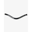 Black glossy leather lemieux hobby horse patent browband black with white stitching on hobby horse bridle