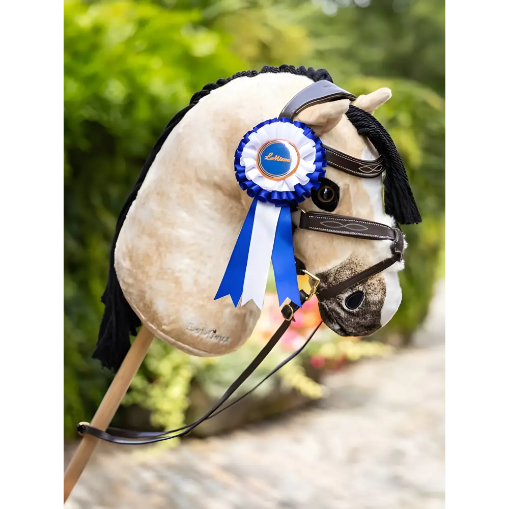 Hobby horse with blue prize ribbon from Lemieux Hobby Horse Rosette Pack Multi