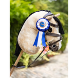 Hobby horse with blue prize ribbon from Lemieux Hobby Horse Rosette Pack Multi