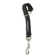 Black woven loop strap black leash with silver ring and snap hook branded lemieux for hanging horse rug straps
