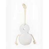 White ceramic lemieux horse toy snowman ornament with rope arms and loop for hanging horse toy snowman