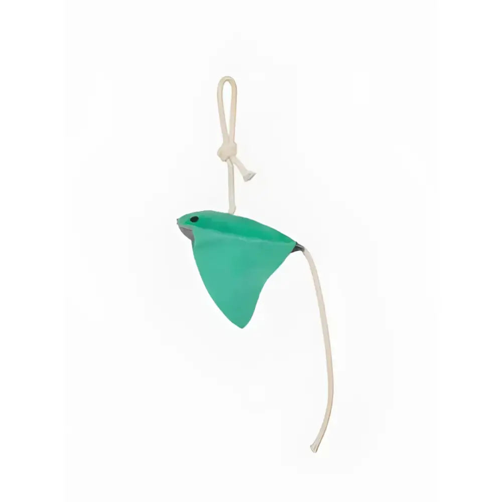A teal lemieux horse toy stingray keychain with a white rope loop and tail perfect as a toy stingray accessory