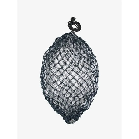 Black mesh lemieux hungry hippo haynet navy with knotted top perfect for hay storage and feeding