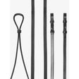 LeMieux Hunter Half Lined Curb Rein Black/Silver Black/Silver Pony Half Rubber Reins