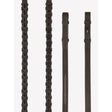 Black leather lemiuex hunter laced reins with stitching havana silver made from premium american oiled leather