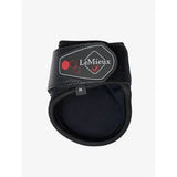Black lemieux impact compliant fetlock boot with moulded protective strike textured shell and soft inner lining