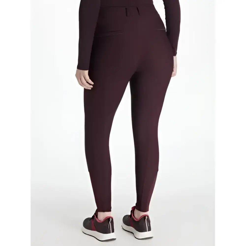 Maroon lemieux isabelle full seat breeches with high-waisted, sleek fit and subtle side seams perfect for equestrian use