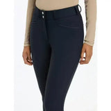 Navy blue lemieux isabelle full seat breeches with high waist two front pockets and tonal reflective details seat breeches navy