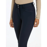 Navy blue fitted Lemieux Isabelle Full Seat Breeches for women’s equestrian wear