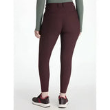 Maroon lemieux isabelle knee high-waisted riding breeches with sleek form-fitting design and subtle side seam grip breeches damson