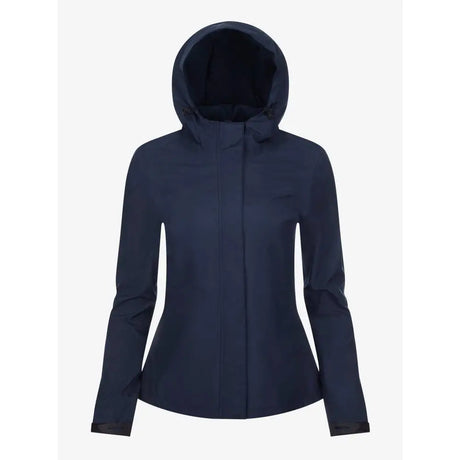 Dark navy lemieux isla short waterproof jacket with hood sleek modern design and subtle seam detailing