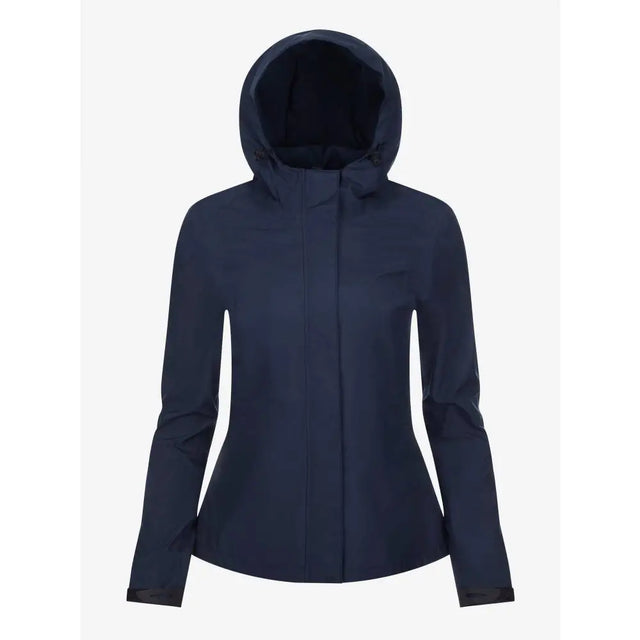 Dark navy lemieux isla short waterproof jacket with hood sleek modern design and subtle seam detailing