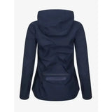 Dark navy lemieux isla short waterproof jacket with hood and reflective zipper pull perfect for hiking outdoors