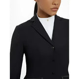 Black lemieux jessica mesh show jacket with subtle sparkling shoulder details and a sleek tailored design