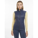 Navy blue quilted zip front vest lemieux juliette gilet dusk blue perfect for layering in cool weather