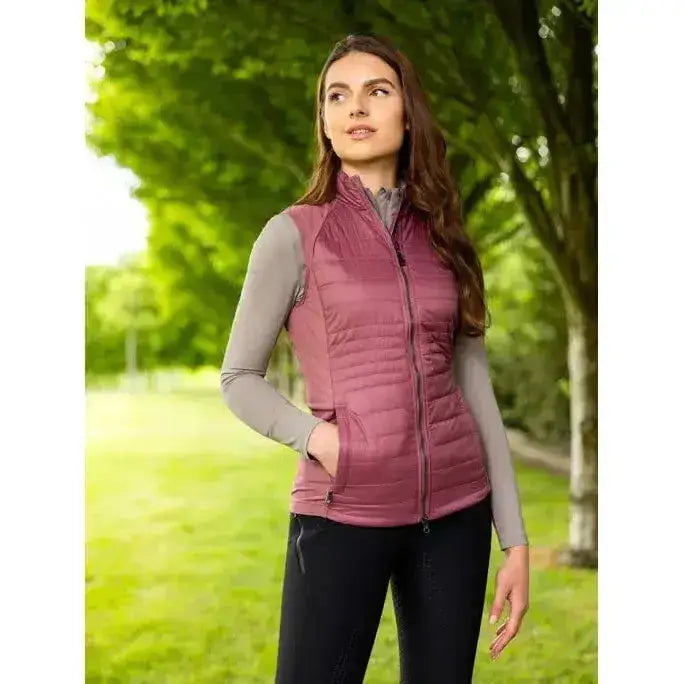 Lemieux juliette gilet rosewood quilted puffer vest with full zipper and two front pockets in rose color