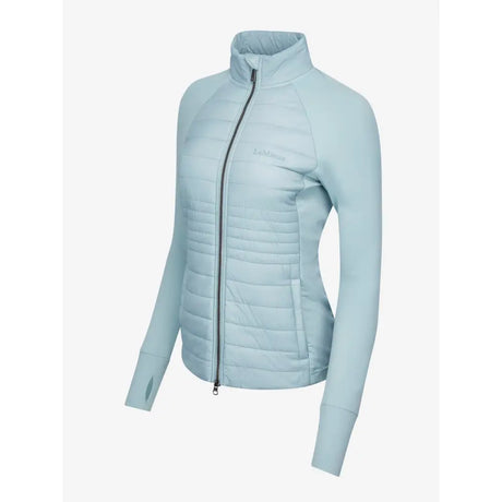 Light blue Lemieux Juliette Jacket Glacier featuring a high collar and fitted silhouette