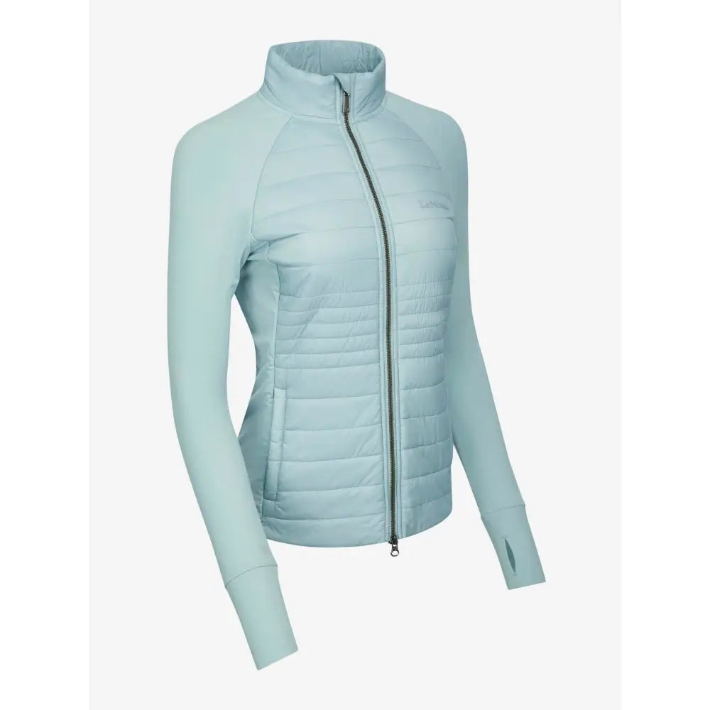 Light blue Lemieux Juliette Jacket Glacier with high collar and full-length zipper