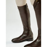 Lemieux junior field brown leather riding boots with durable ykk zip and elastic calf gussets for a sleek fit