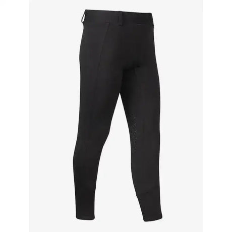Black lemieux junior pro breeches with tapered lower leg and subtle stitching in a sleek, form-fitting design