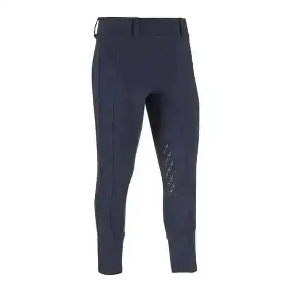 Navy blue lemieux junior pro breeches with subtle reflective stitching on outer thigh perfect for riding