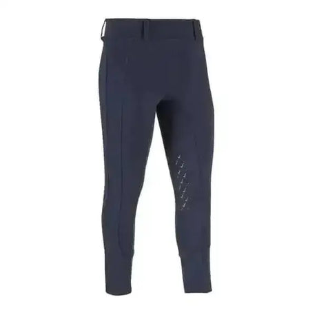 Navy blue lemieux junior pro breeches with subtle reflective stitching on outer thigh perfect for riding