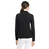 Black tailored lemieux junior pro equestrian jacket with sleek fitted silhouette and subtle seam detailing