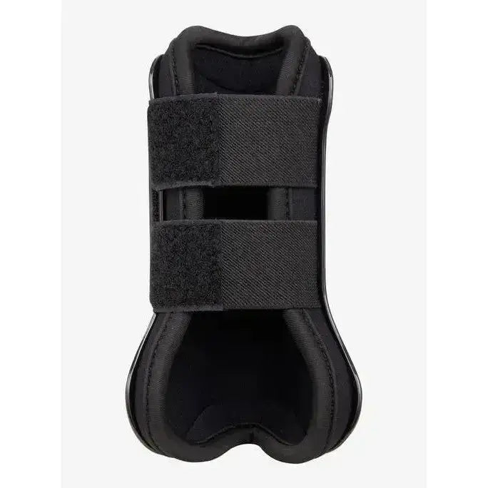 Black lemieux junior pro tendon boot with padded interior and two adjustable velcro straps from junior pro collection