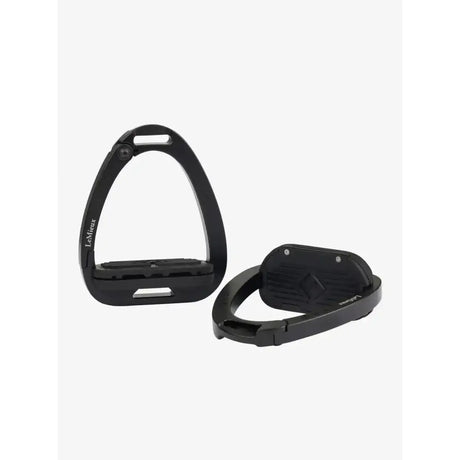 Black lemieux junior vector balance stirrup with sleek modern design and textured grip surface for juniors