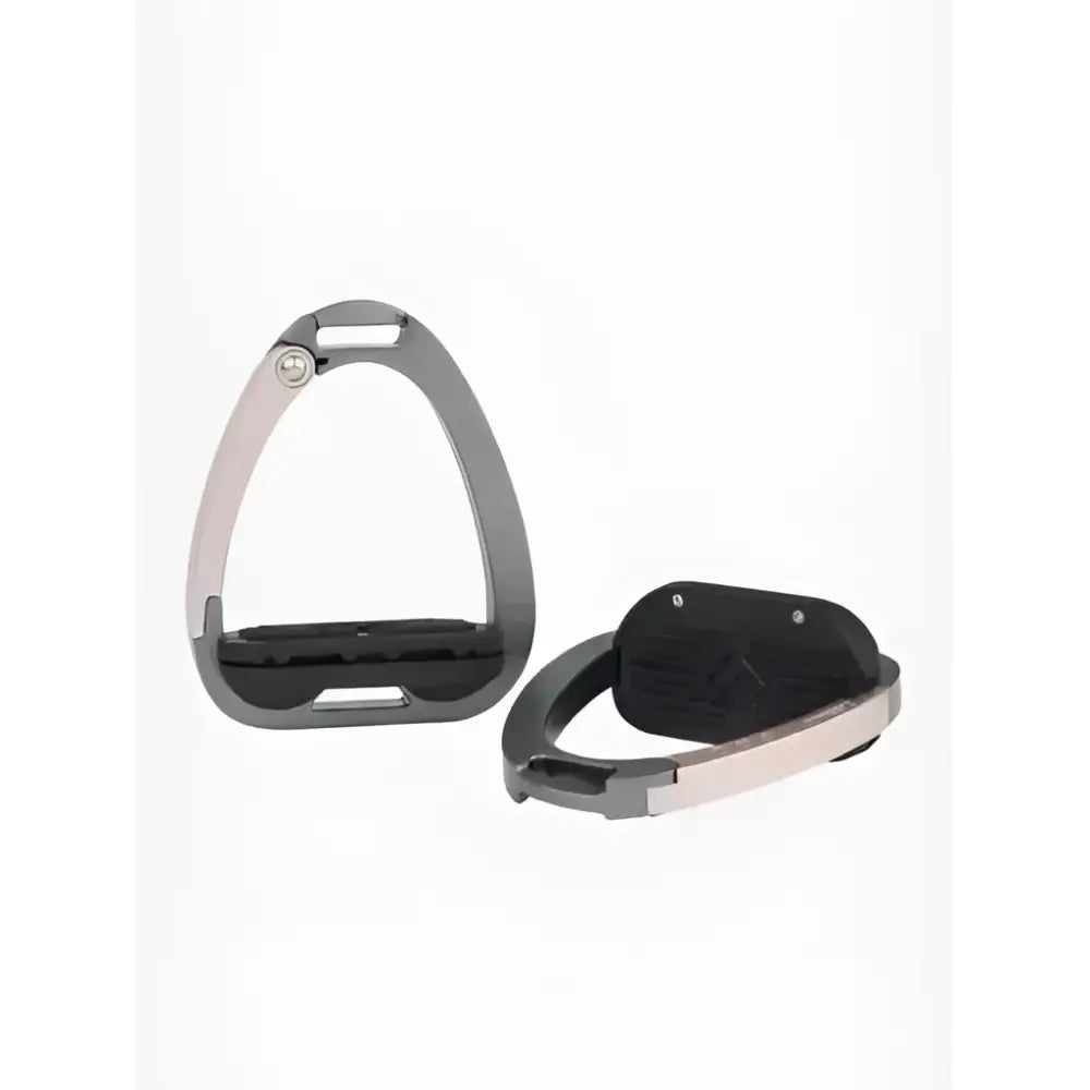 Sleek silver and black lemieux junior vector balance stirrup rose gold with modern design for optimal riding balance
