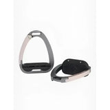 Sleek silver and black lemieux junior vector balance stirrup rose gold with modern design for optimal riding balance