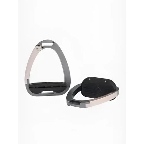 Sleek silver and black lemieux junior vector balance stirrup rose gold with modern design for optimal riding balance