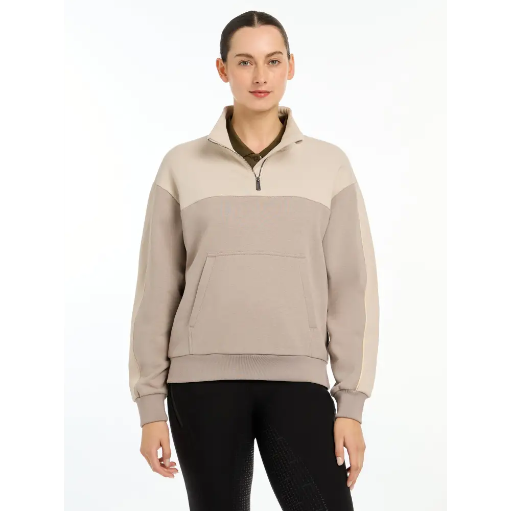 Lemieux Kali Quarter Zip Sweat Ash/Stone - Jumpers & Hoodies