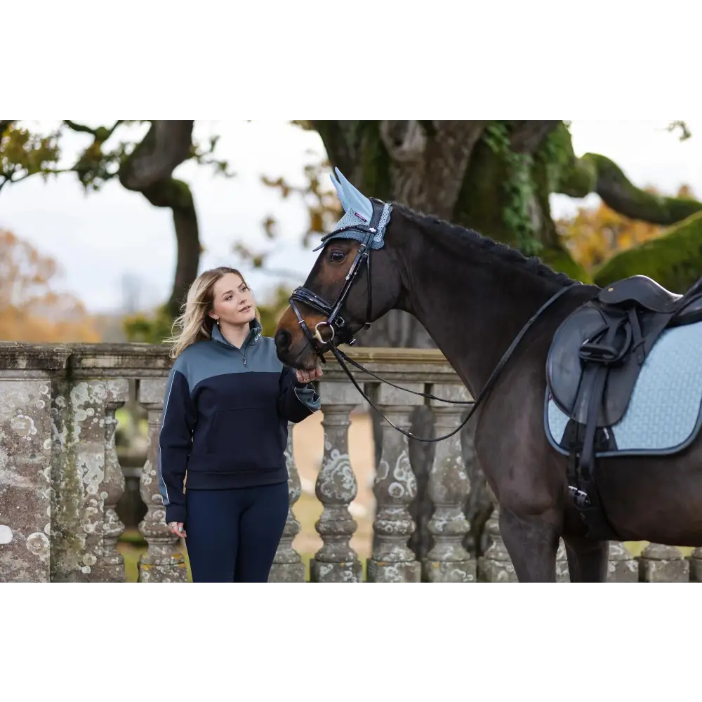 Lemieux Kali Quarter Zip Sweat Navy/Petrol - Jumpers & Hoodies