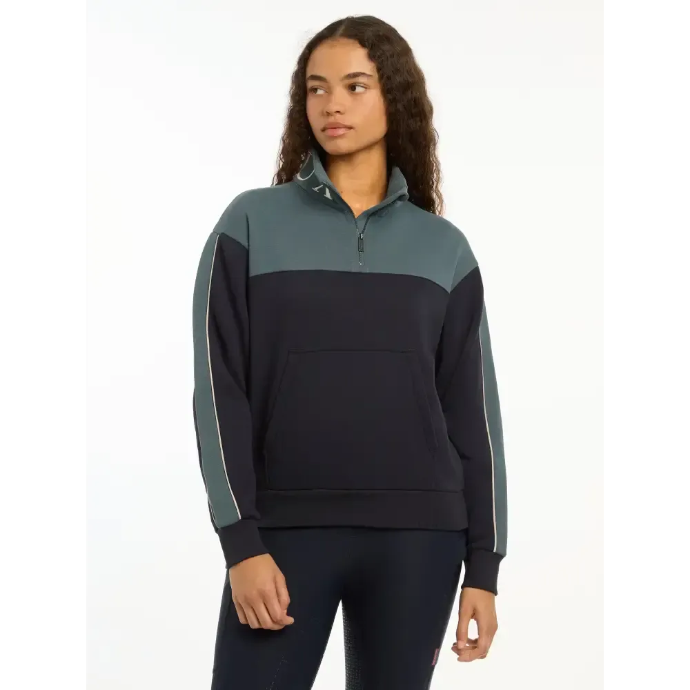 Lemieux Kali Quarter Zip Sweat Navy/Petrol UK 6 Navy / Petrol Jumpers & Hoodies