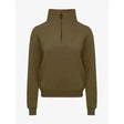 Olive green lemieux keira quarter neck sweat with half zip and ribbed cuffs and hem perfect for casual wear