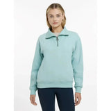 A soft mint green lemieux keira quarter neck sweat with ribbed collar and cuffs perfect for casual wear