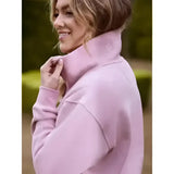 Lemieux keira quarter lavender quarter neck sweat made of cozy textured fabric with subtle stitching details