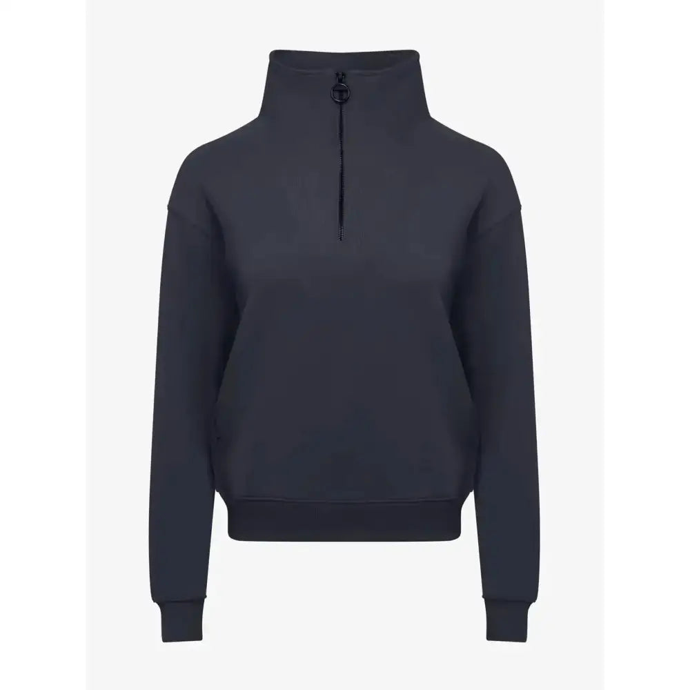 Dark gray lemieux keira quarter neck sweat with ribbed collar cuffs and hem perfect for casual wear
