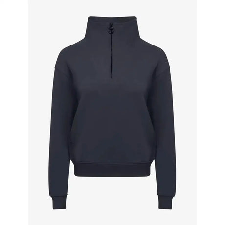 Dark gray lemieux keira quarter neck sweat with ribbed collar cuffs and hem perfect for casual wear