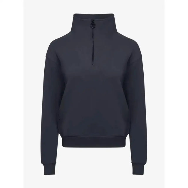 Dark gray lemieux keira quarter neck sweat with ribbed collar cuffs and hem perfect for casual wear