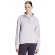 A soft lavender lemieux keira quarter zip sweat lilac hoodie with cozy fit and subtle ribbed cuffs