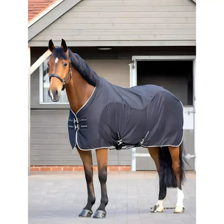 Dark gray lemieux kudos hybrid cooler with white trim black buckles and rugos branding for key muscle groups
